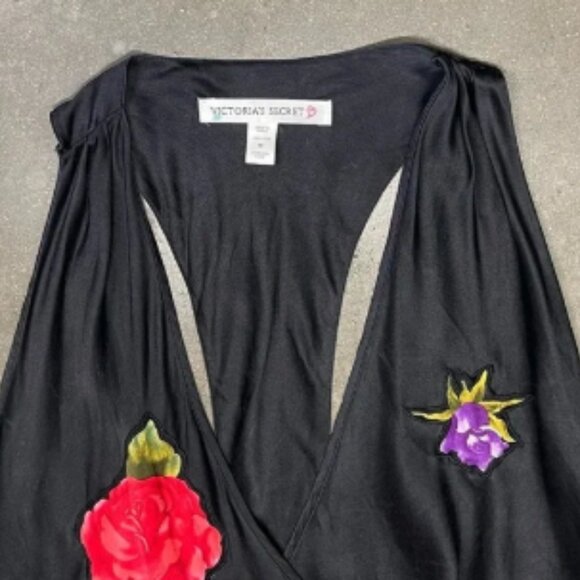 Vintage Y2K Victoria Secret Embellished Silk Floral Lingerie Slip Dress - Picture 3 of 6